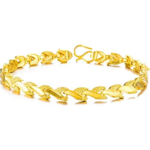 Bracelets for Women Vietnam Sand Gold Bracelet Small V Chain Fashion Jewelry Gold Color Watch Chain Bracelet Femme pulseras 6mm