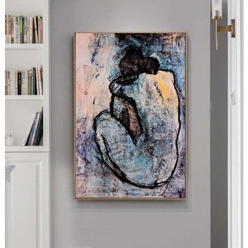 Famous Picasso Blue Nude Oil on Canvas Paintings on The Wall Art Posters and Prints Wall Art Pictures for Living Room Decoration