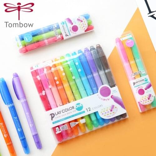 1pcs Japan TOMBOW WS-PD Dot Fluorescent Marker Double-headed Watercolor Pen Punching Hand Pen Multicolor Optional