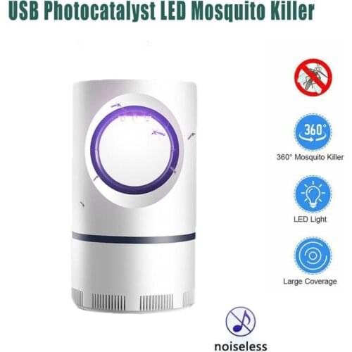 1pc New Photocatalyst Mosquito Fly Killer Lamp USB Mosquito Repellent Living Room Bedroom Study Radiationless Safe Mute