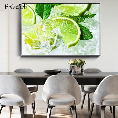 1 Pieces Ice And Lemon Pieces Modern Kitchen Decor Posters For Living Room HD Print Canvas Paintings Bedroom Pictures