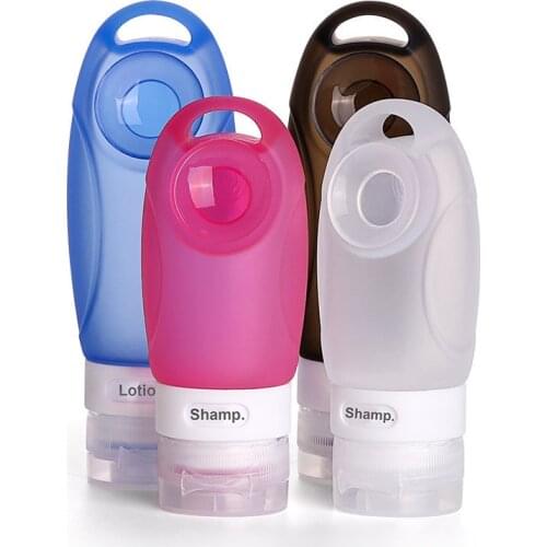 1 Pc Portable Practical Travel Bottle Pressure Bottle Empty Silicone Shampoo Conditioner Shampoo Container with Suction Cup