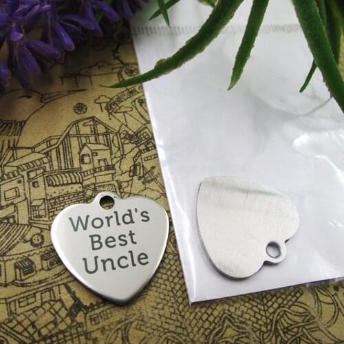 20pcs--"Worlds best Uncle"stainless steel charms 5 styles for choosing DIY Charms for necklace bracelets