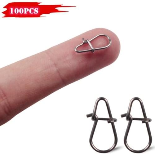 100pcs 00-4# Fishing Nice Hooked Snap Pin 304 Stainless Steel Fishing Barrel Swivel Lure Connector Accessories Pesca Gear Tools