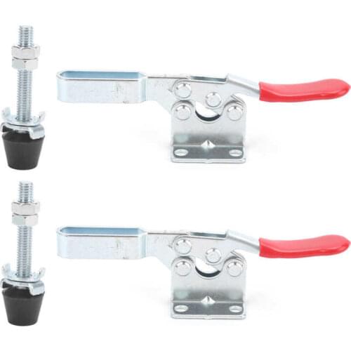 2Pcs Toggle Clamp Quick Release Hold Down Vertical Fixture Metal Anti-Slip Hand Tool GH-201B Hand Tools Quick Release Hand Tools