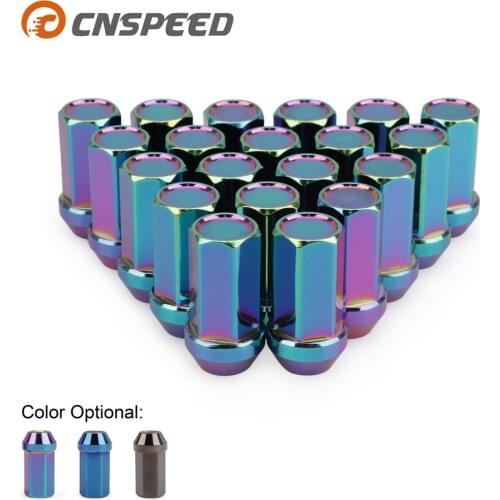 20pcs M12x1.5 iron Lug Nut Bolts Taper conical seat Colorful 45mm Racing Car Modification Wheel Nuts HEX19 For chevrolet Hyundai