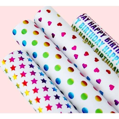 50x70cm Colorful Gift Wrapping Paper Roll for Wedding Kids Birthday Holiday Baby Shower Gift Wrap Craft Paper Decor Gifts