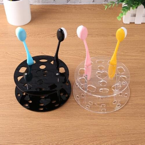 Acrylic Nail Brush Display Holder Round Pen Stand Rack Makeup Tool Shelf Storage Manicure Tool Drying Shelf For Makeup Brushes