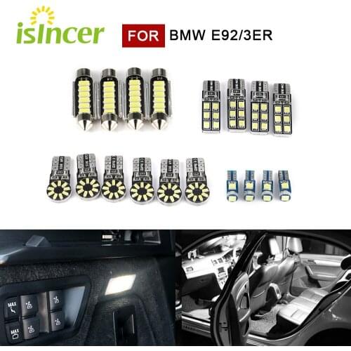 18Pcs/set Car LED Bulbs Interior Kit Dome Map Trunk Door Plate Light Canbus Interior Lamp For BMW E92 3er 2005-2013