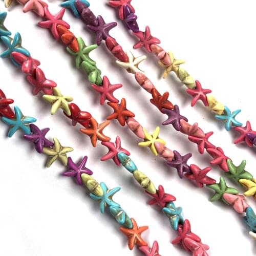 Natural Stone Beads Turquoises Starfish Shaped Loose Beaded Semi-Finished For jewelry making DIY necklace bracelet accessories
