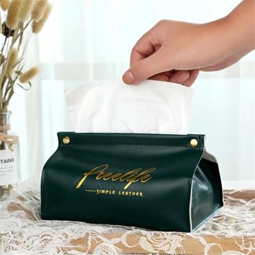 Papers Dispenser PU Leather Tissue Case Box Container Home Car Towel Napkin Holder Table Decoration