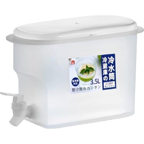 Fridge 3.5L Water Jug Lemon Juice Pitcher Beverage Drinkware With Faucet Transparent Heat Resistant Household