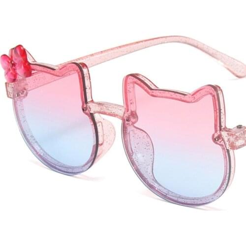 Summer Kids Cute Cat Shaped Sunglasses Vintage Colorful Lovely Bows Glasses Cartoon Boys Girls Eyewear Outdoor Beach Sunglasses
