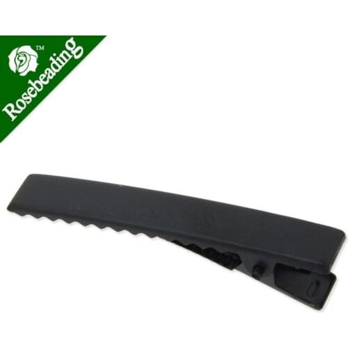 60mm Metal Alligator Hair Clip with Teeth,Black color,9.5mm width,20pcs/lot-C4495