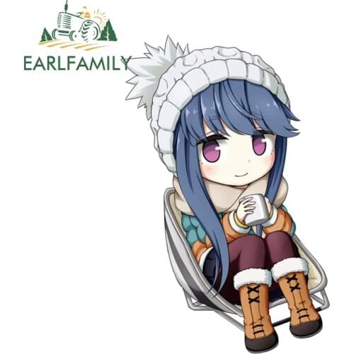 EARLFAMILY 13cm x 8.6cm for Yuru Camp Creative Car Stickers Personality Decal Anime Waterproof Sticker Motorcycle Decoration
