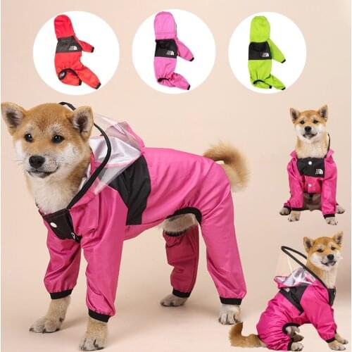 Impermeable Dog Raincoat Clothes Ropa Perro Rain Coat Capa De Chuva Pet Jacket Puppy Designer Transparent PU Waterproof Jumpsuit