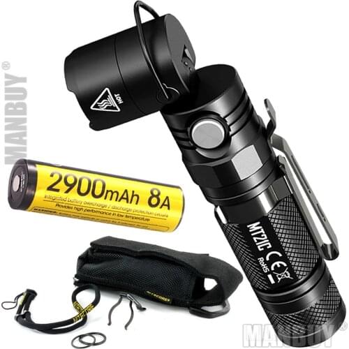 NITECORE MT21C + Low Temperature Battery Multi-functional 90 Degree Adjustable LED Flashlight Outdoor Portable Diecast EDC Torch