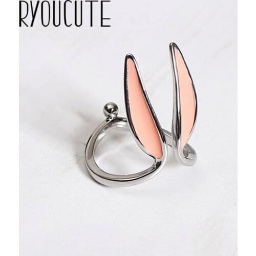 New Gothic Men Open Adjustable Size Rabbit Ear Rings for Women Wedding Ring Jewelry Valentines Day GIFT 2021