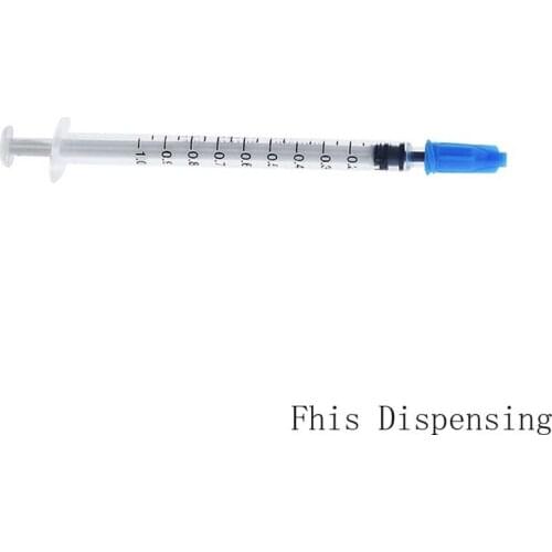 New Dispensing Syringes 1cc 1ml Plastic with Tip Sky Blue Cap Pack of 10