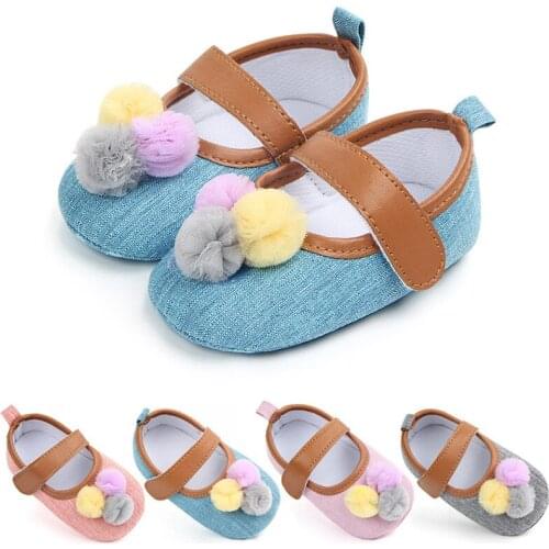 2018 Lovely Ball Baby Shoes Infant Soft Sole First Walkers Girls Crib Shoes