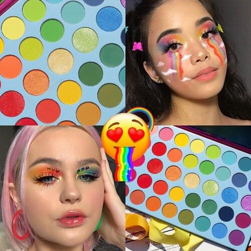 40 Color Neon Green Radiant EyeShadow Palette Glitter Shimmer Matte Eyeshadow Pallete Pigmented Metallic Makeup Palette Cosmetic