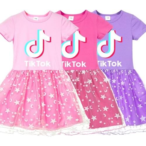 TIK TOK Princess Girls Dress Girls Clothes Children Clothing Summer Party Kids Dresses for Girls Toddler Girls Casual Dress