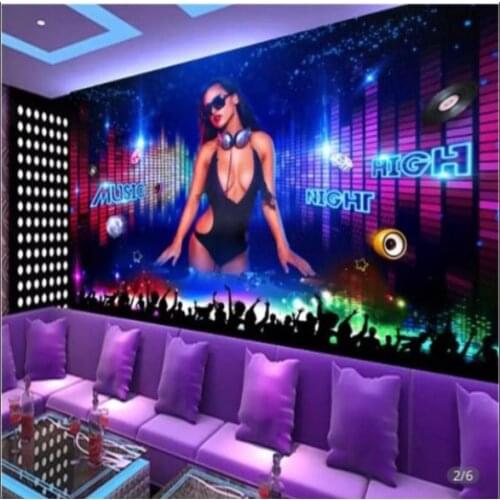 Custom photo wallpaper 3d wall murals wallpaper Modern Cool nightclub DJ beauty bar KTV tooling background wall papers
