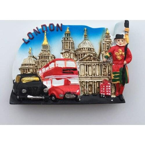 QIQIPP London Geographical Indications Creative Travel Memorial Crafts Magnetic Refrigerator Sticker Decorative