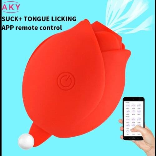 Rose Vibrator App Control Oral Licking Vagina Sucking Vibrator Sucker Clitoris Stimulation Rose Massager Sex Toys for Women