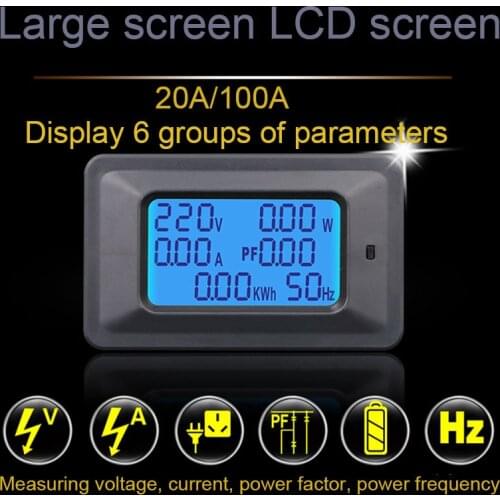 Current voltage power wattmeter voltmeter ampermeter frequency power factor meter digital display power measuring instrument