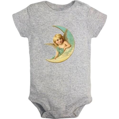 Fairy tale miko and fierce tiger Moon Angel Vintage Newborn Baby Boys Girls Outfits Jumpsuit Printing Infant Bodysuit Clothes