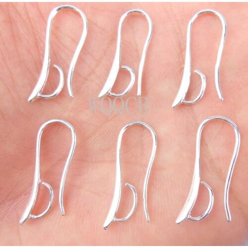 Free Shipping 10PCS Lot Making Design 925 Silver colorJewelry Findings Hook Earring Pinch Bail Ear Wires For Crystal Beads