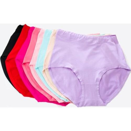 VU81 Seamless Ladies Underwear Breathable Cotton Panties High Waist Briefs 5XL Stretch Solid Lingerie Calcinha