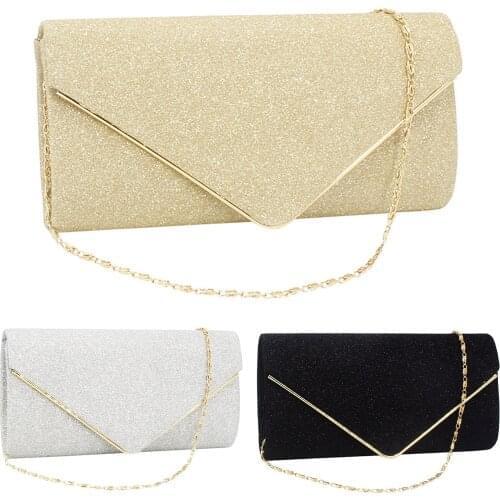 Women Evening Clutch Bag Diamond Sequin Clutch Female Crystal Clutch Wedding Purse Party Banquet Black/gold/pink Single Chain