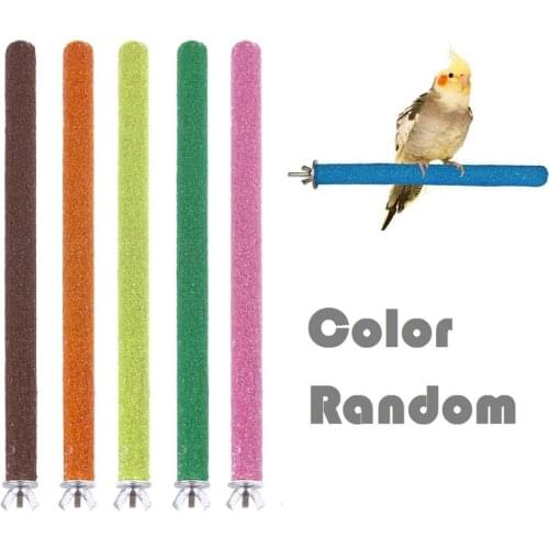 1PC Parrot Toys Cage Bird Perch Parrot Stand Platform Chew Toy Paw Grinding Clean Bird Toys for Bites Parakeet Color Random
