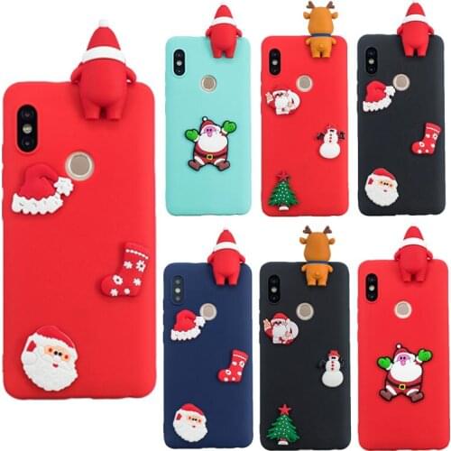 3D Cute Soft Capas Redmi Note 4 4X 5 Pro Case Merry Christmas Gifts Phone Cover For Xiaomi mi 6X 5X S2 A2 S6 S7 edge S8 S9 Plus