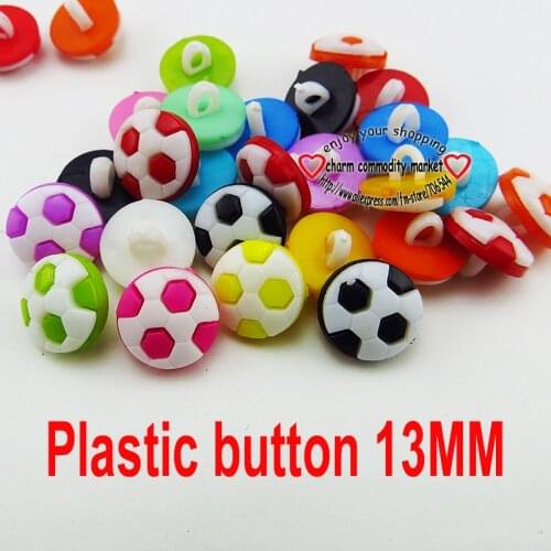 100PCS 13MM Mixed Football Dyed Plastic Buttons Fits Coat Boots Sewing Kids Clothes Accessory P-178