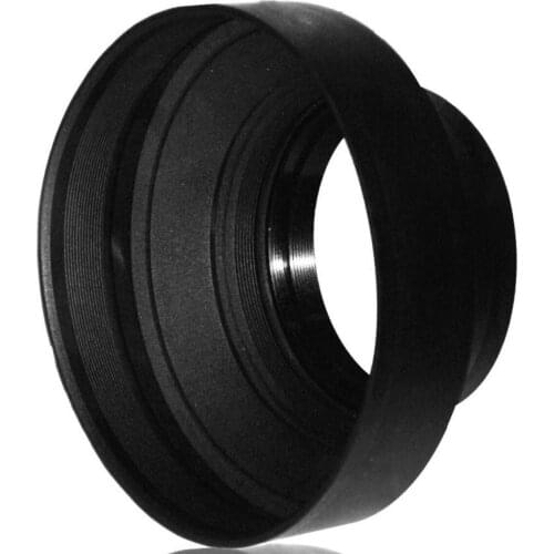 77mm Heavy Duty Rubber Lens Hood has 3 positions fr wide, standard and telephoto