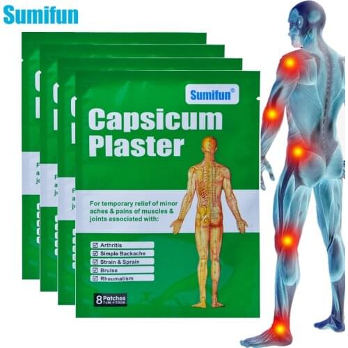 8PCS Sumifun Capsicum Plaster Muscle Strain Sprain Pain Relief Simple Backache Wrist Arthritis Shoulder Joints Bruise Pain Pacth