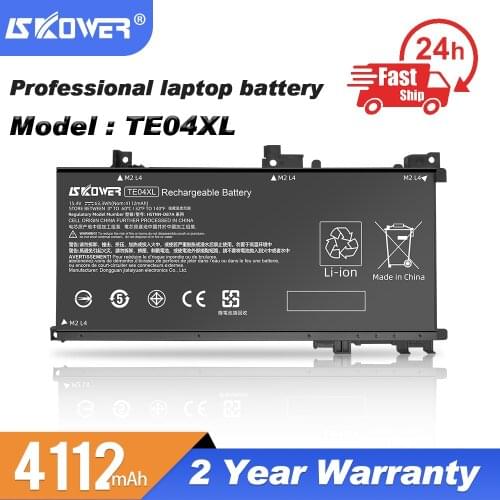 SKOWER 15.4V TE04XL Laptop Battery For HP OMEN 15-ax200 ax250wm ax210nr ax243dx ax252nr 15-AX243DX Pavilion 15-bc215TX bc218TX
