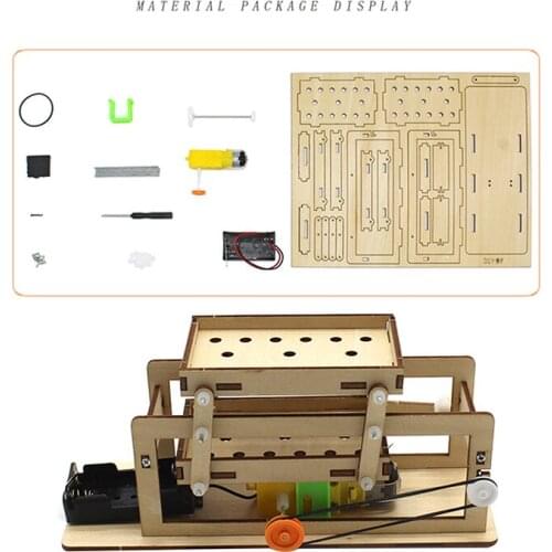 DIY Electric Wooden Sieve Model Student Technology Making Inventions Scientific Laboratory Equipment Science Educational Toys