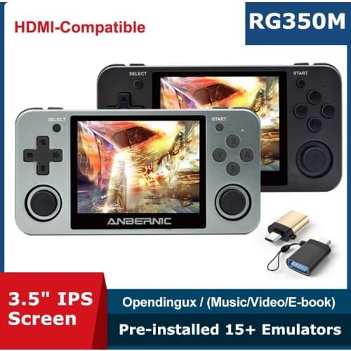 2020 RG350M Linux System Retro Game Console HDMI Output Metal Shell 3.5" IPS Screen PS1 Arcade Emulator RG350 Video Game Player