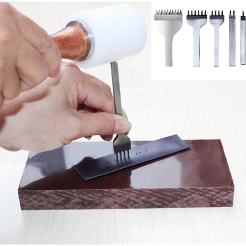 3/4/5/6mm Spacing Punch Tool For Leather Hole Punches Tool Lacing Stitching Sewing DIY Leather Craft Tools 1/2/4/6 Prong