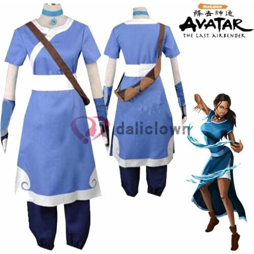 Avatar The Last Airbender Katara Cosplay Costume Party Halloween Cosplay Men Women Costumes Custom Made Size