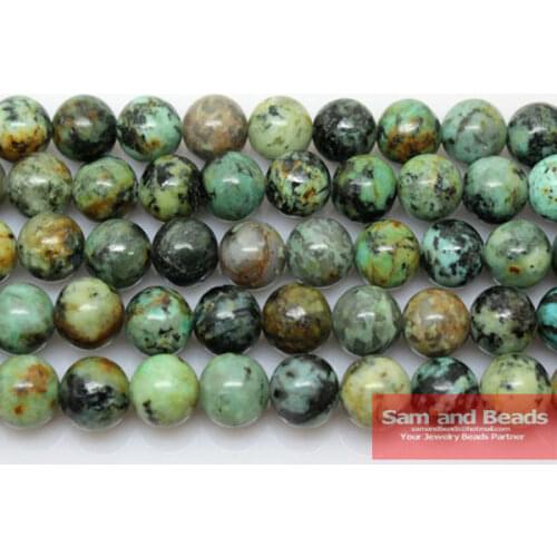 Free Shipping Natural Stone African Turquesa Round Beads For Jewelry Making Strand 15" 4 6 8 10 mm Pick size ATB01