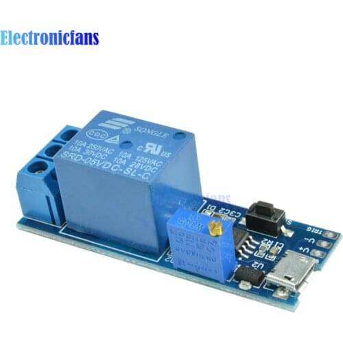 Micro USB Power 5V -30V Delay Relay Timer Control Module Trigger Delay Switch Micro USB Power Two Power Supply Interface