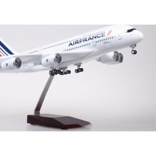 50.5CM Alloy Aircraft 1/160 Scale Airbus 380 A380 Airplane Model France Airline W Light&Wheel Diecast Resin Plane Toy Collection