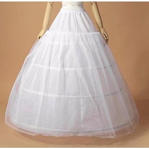 Fashion 3 Hoops One Layer Tulle Crinoline for Ball Gown Wedding Dress White jupon Mariage Petticoat In Stock Wedding Underskirt