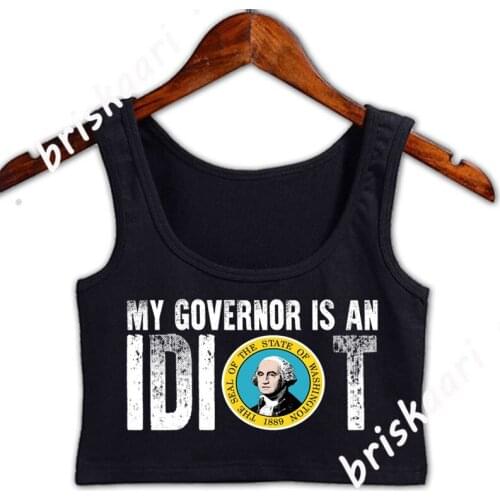 My Governor Is An Washington Crop Top Women Normal Girls S-3xl Graphic For Girl Natural Top Spring Autumn Vest