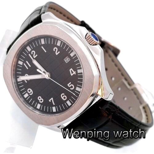 40mm Bliger sterile black dial date sapphire glass Luminous brushed bezel automatic Square mens mechanical watch